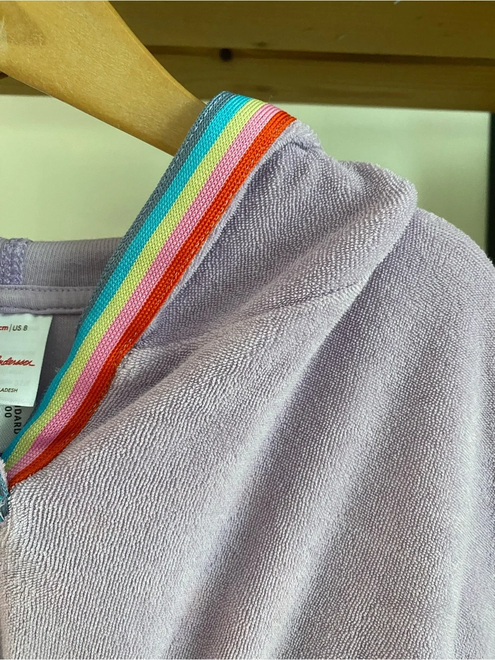 Hanna Andersson Lavender Purple Loop Terry Hoodie Swim Cover Up 8